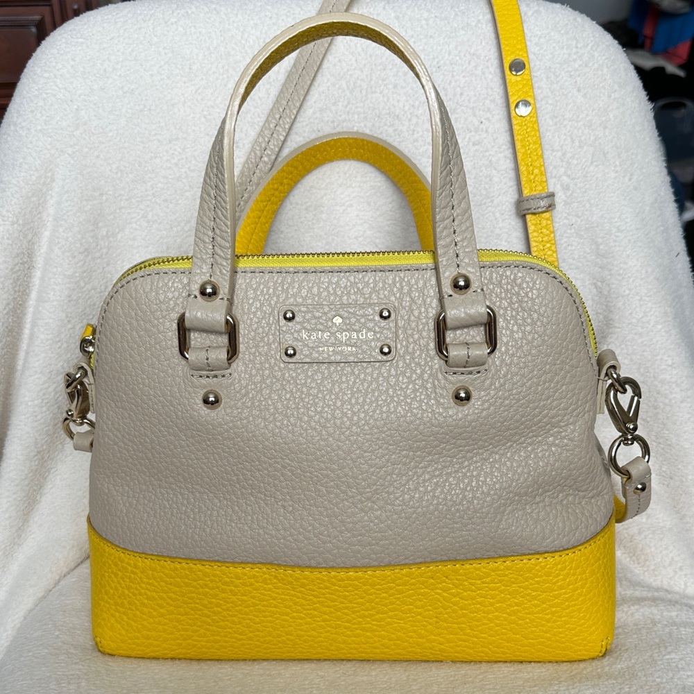 Kate Spade Yellow and Cream Satchel